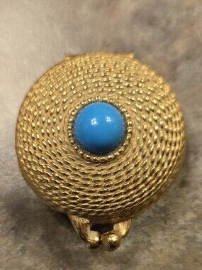 Estee Lauder Vintage Compact Solid Perfume with Turquoise Cabochon